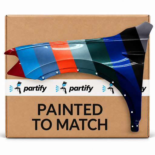 Volkswagen Tiguan Front Driver Side Fender - VW1240150 — painted color options with Partify box. Colors shown are illustrative.