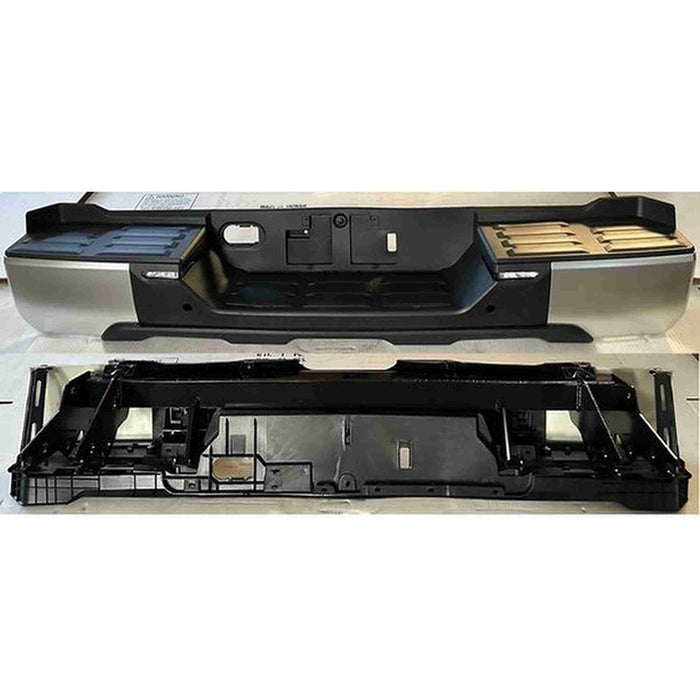 Toyota Tundra Rear Bumper Assembly W/Parking Sensors W/Back-Up Lamp W/O Tow Hitch Satin Chrome - TO1103142