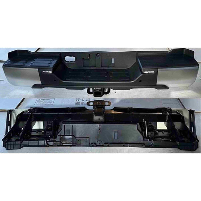 Toyota Tundra Rear Bumper Assembly W/Parking Sensors W/Back-Up Lamp W/Tow Hitch Satin Chrome - TO1103148
