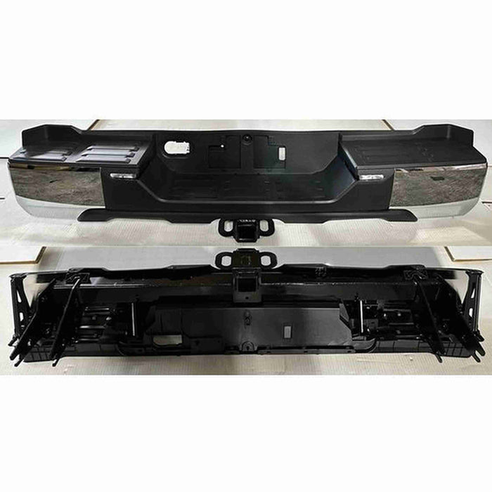 Toyota Tundra Rear Bumper Assembly W/O Parking Sensors W/Back-Up Lamp W/Tow Hitch Chrome - TO1103149