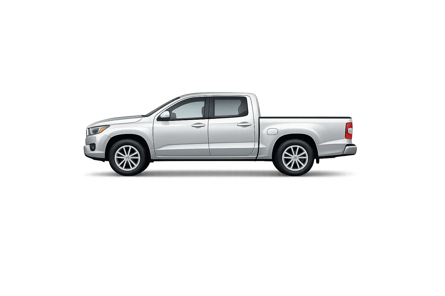 Side view of a pick-up truck with selectable painted body panels