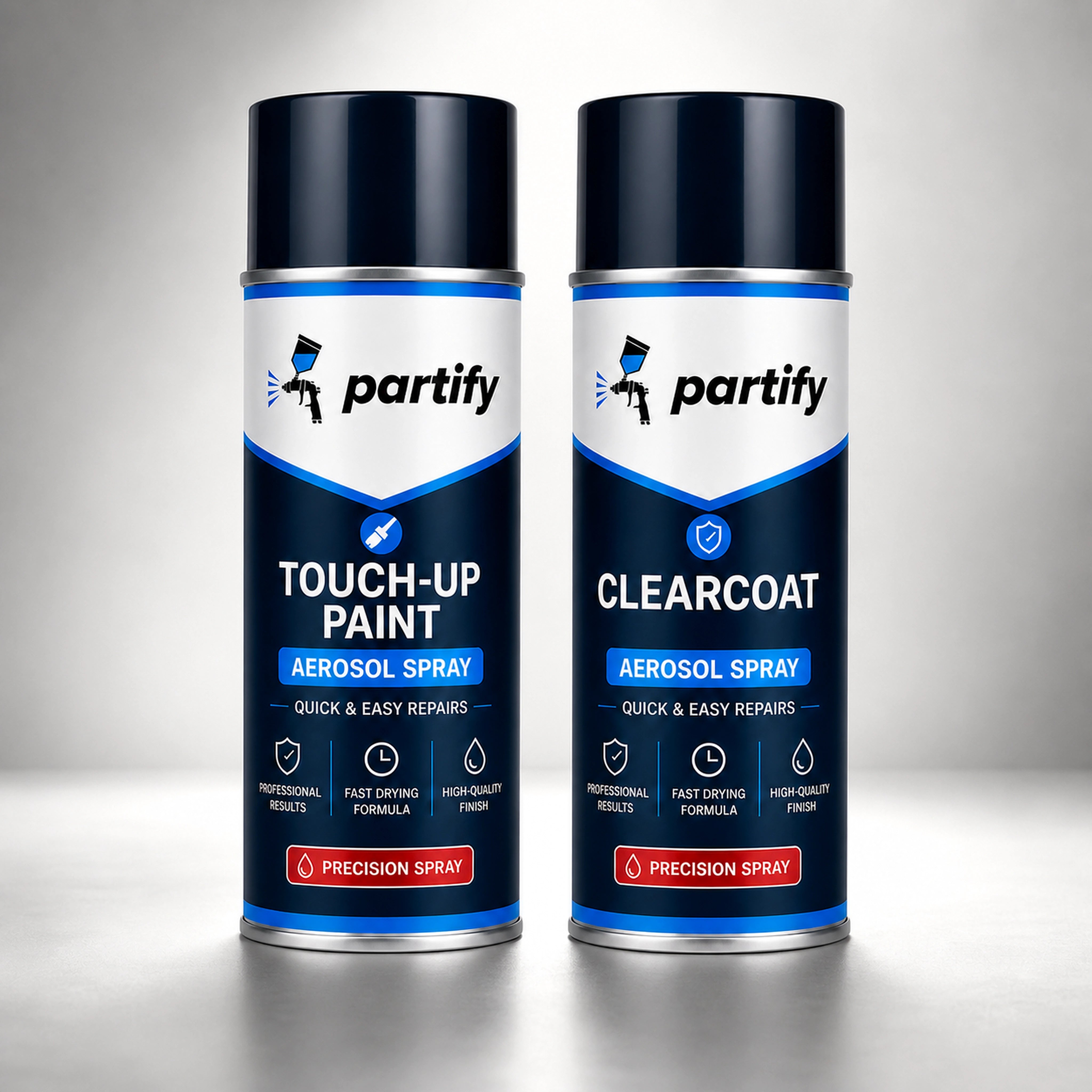 Partify Touch-Up Aerosol Essential Kit with factory-matched color and compatible clearcoat